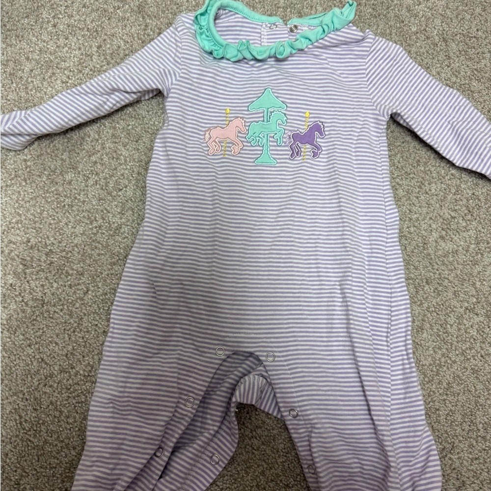 Purple and Green long romper with Soft Cotton Blend